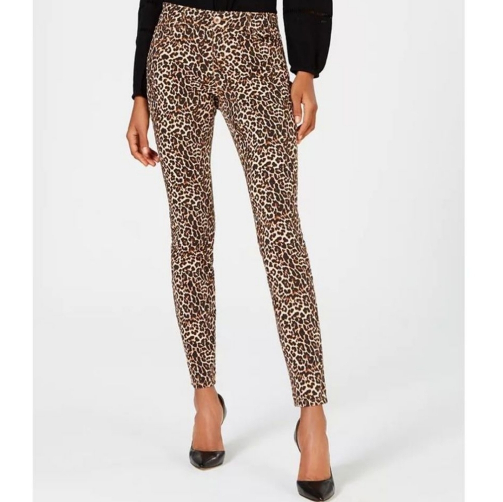 INC Women's Leopard-Print Skinny Jeans Size 12 Petite